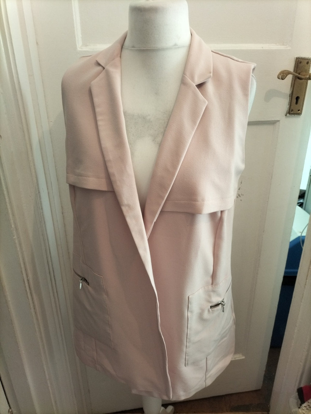 Primark 14 Pale Pink Sleeveless Blazer