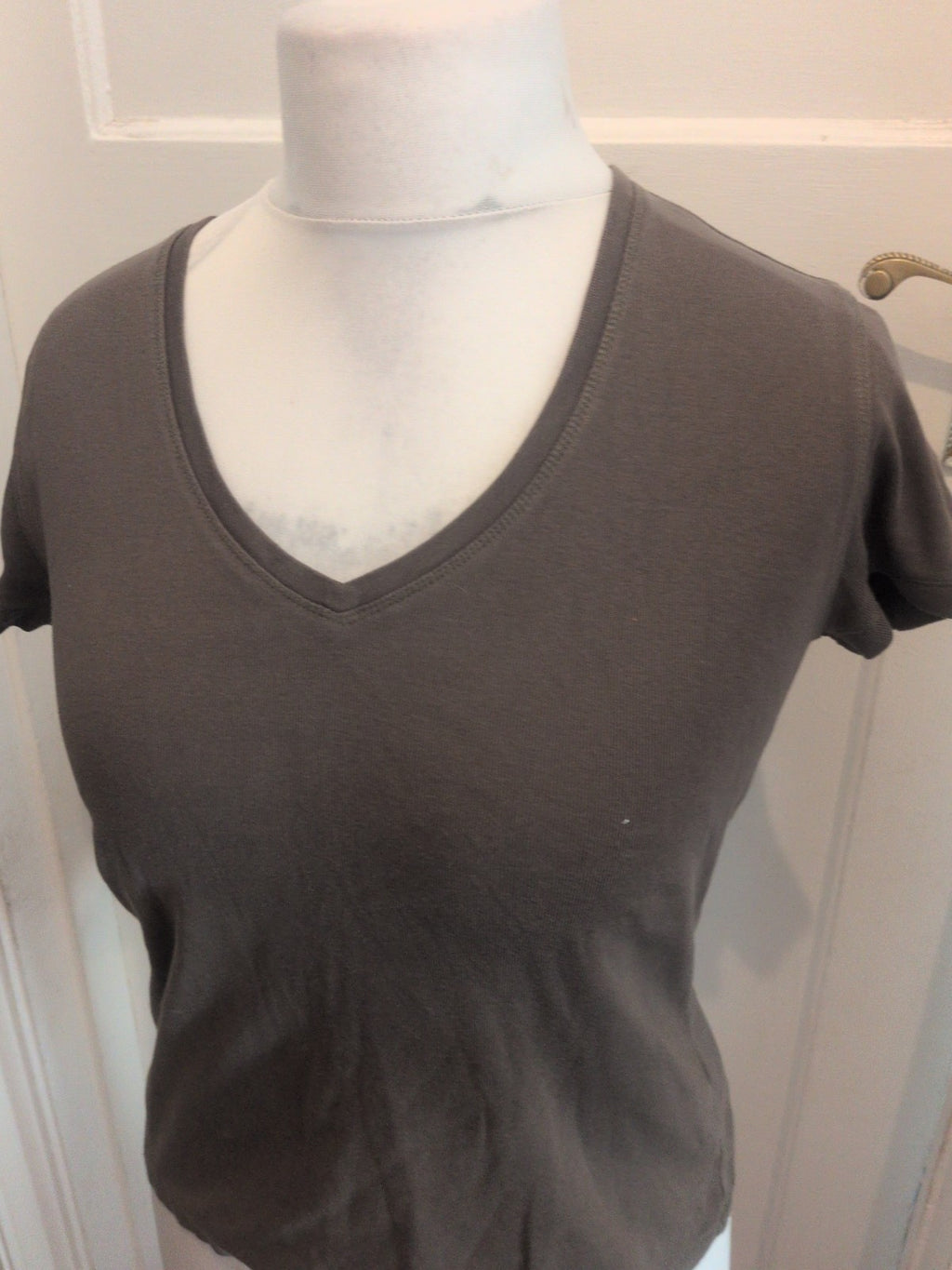 Marks And Spencer 14 Dark Khaki Short Sleeve T-shirt