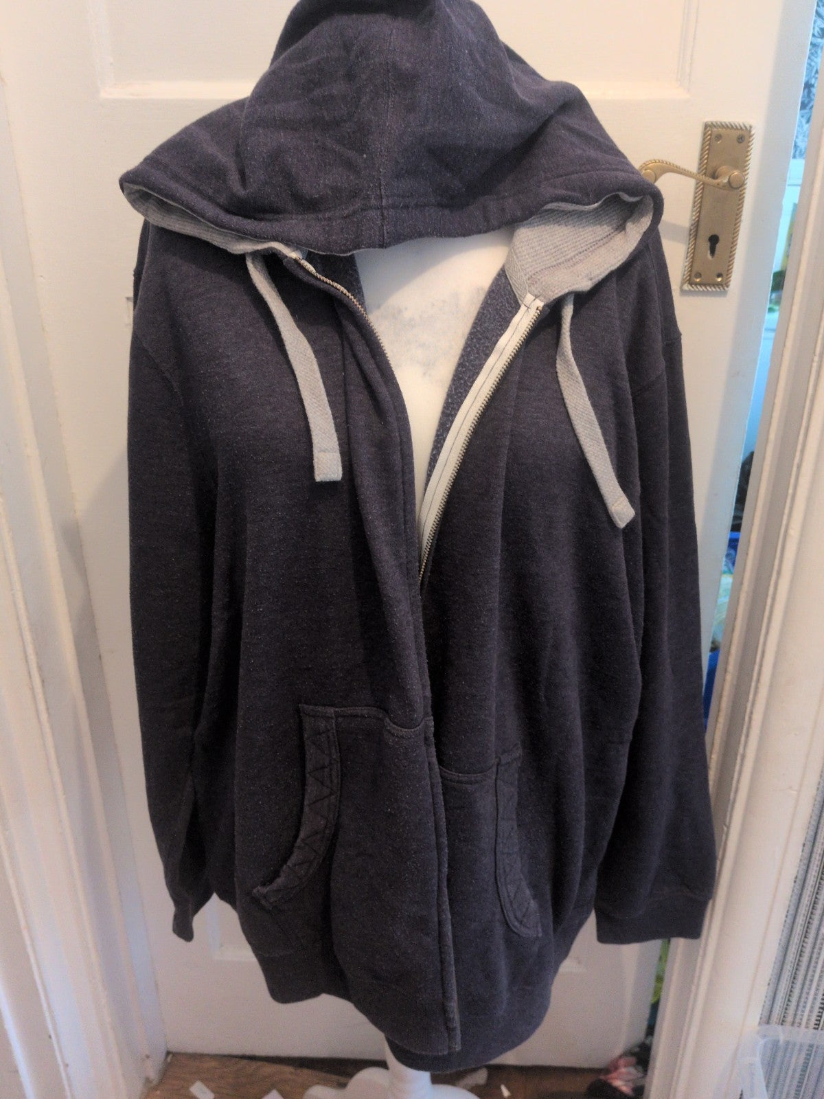 Mens Zipper Jacket George Size 3XL Blue With Hood Free Delivery