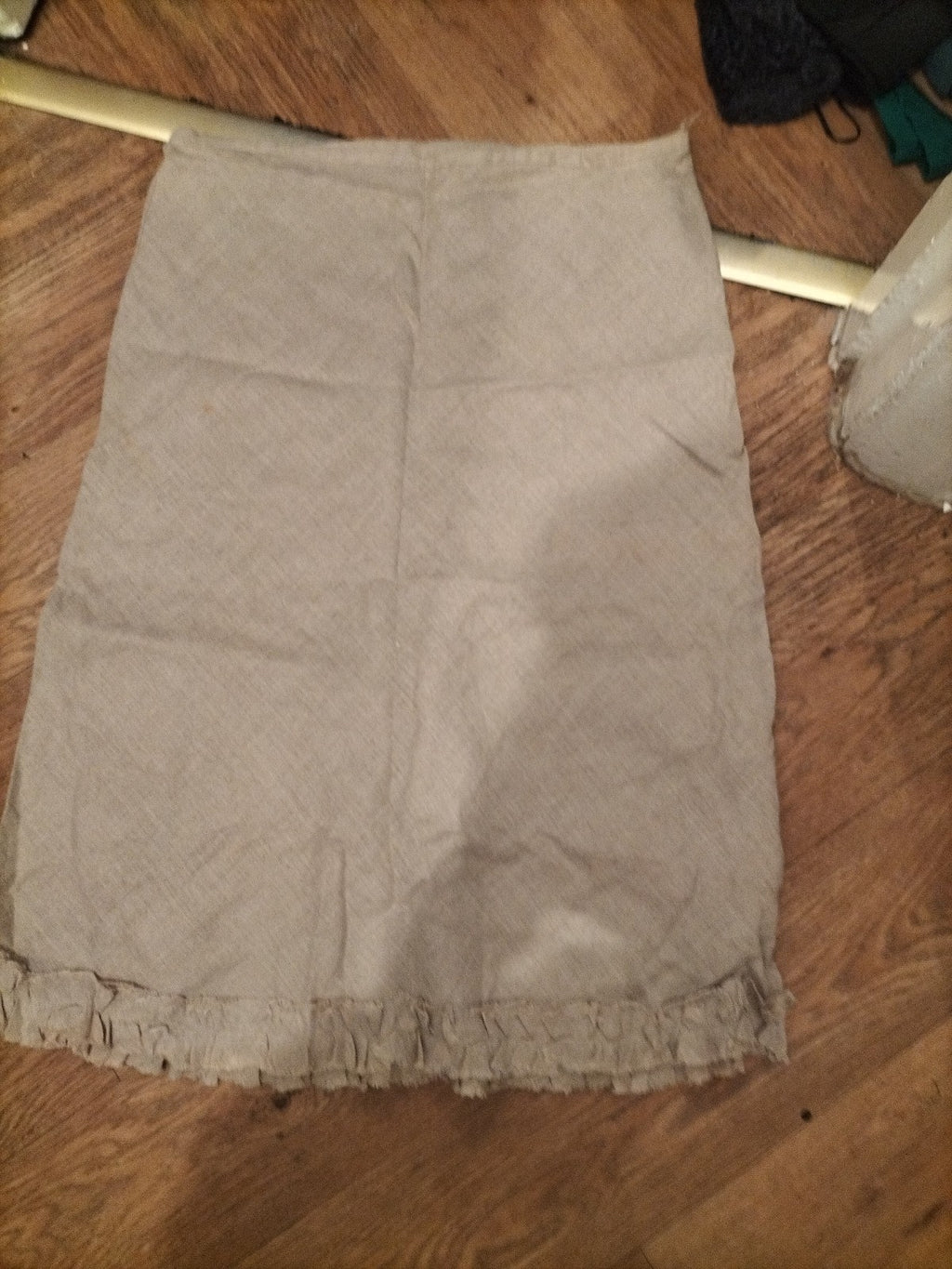 Ladies Per Una Size 16 Pale Beige Frayed Hem Skirt