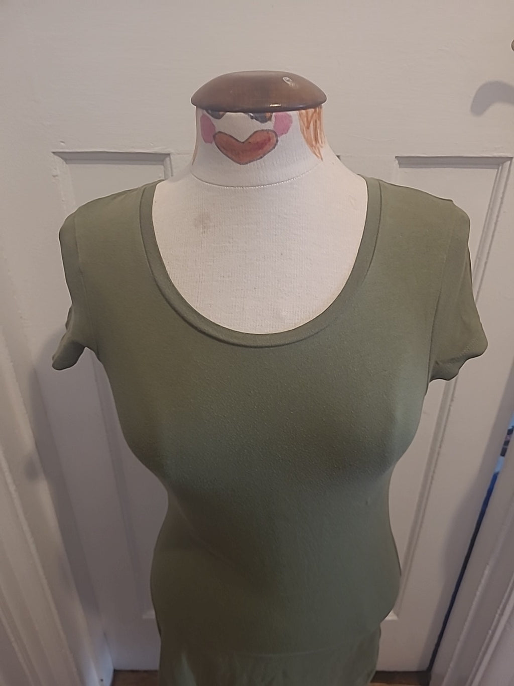 Ladies Primark Size 10 Green Short Sleeved Straight Dress