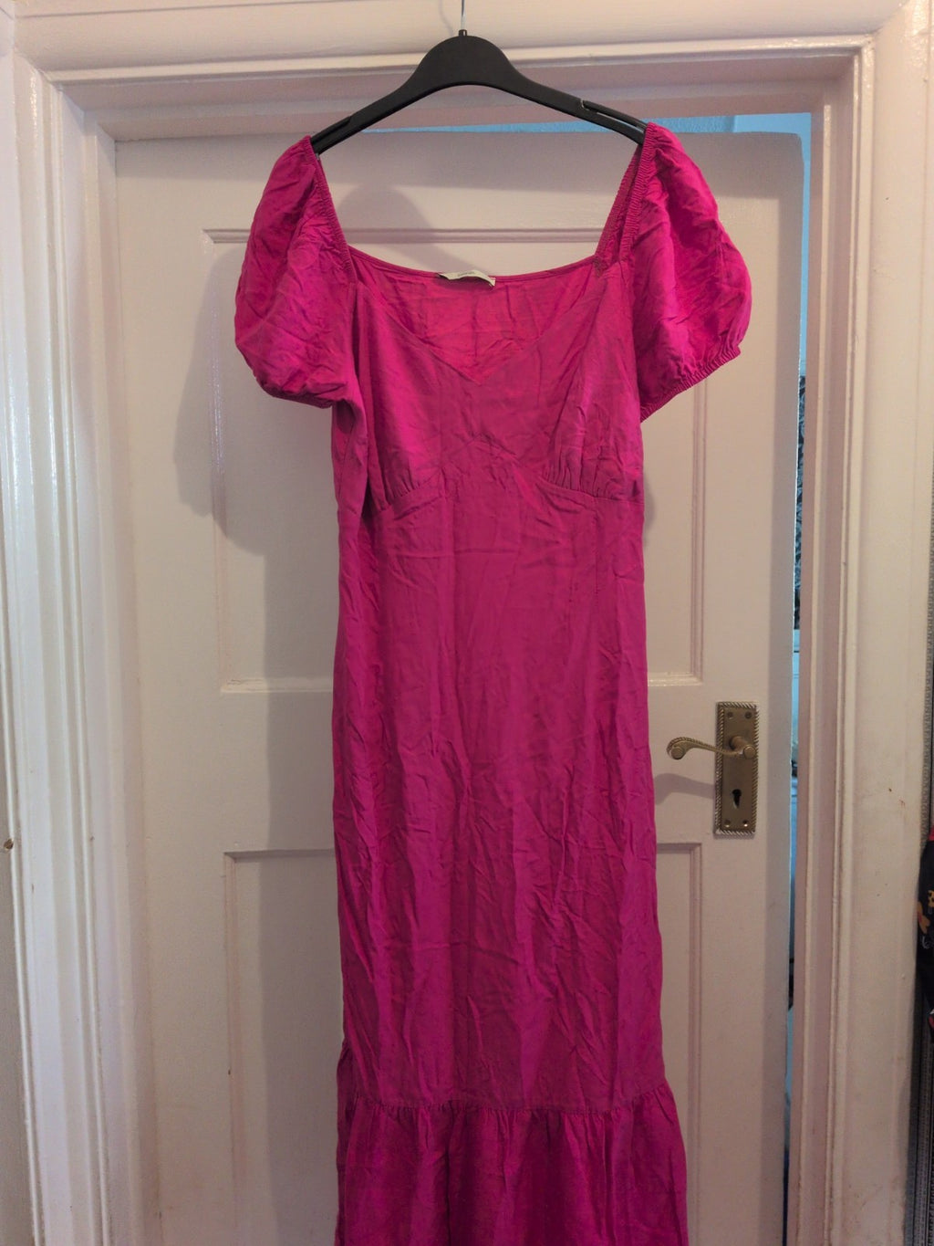 Ladies George Size 10 Hot Pink Short Sleeve Midi Dress