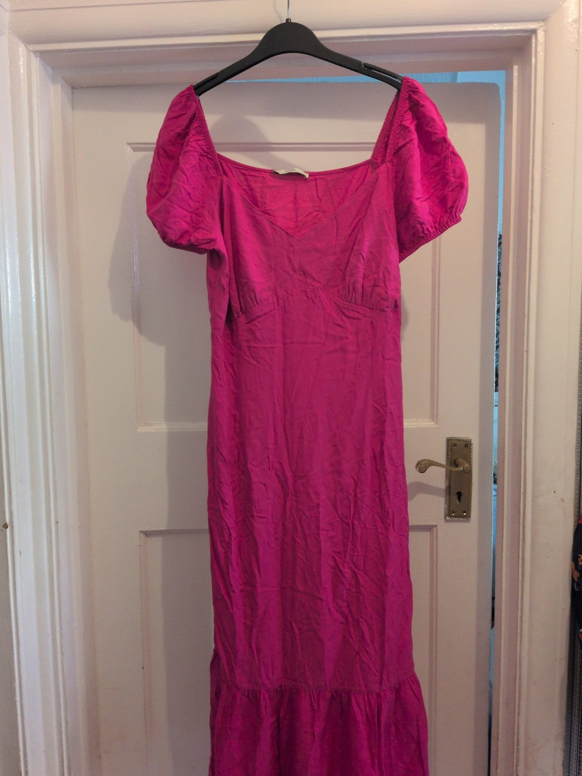 Ladies George Size 10 Hot Pink Short Sleeve Midi Dress