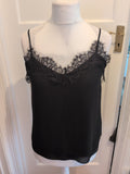 Brand New Ladies Apricot Size Small Black Lace Trim Cami