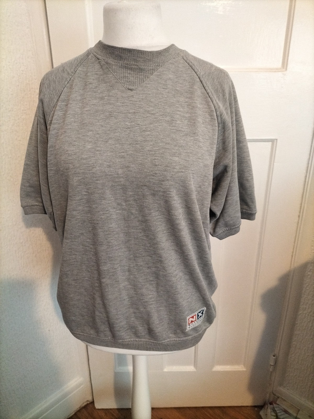 Mens Nx Sport Size Large Grey Short Sleeved Jumper
