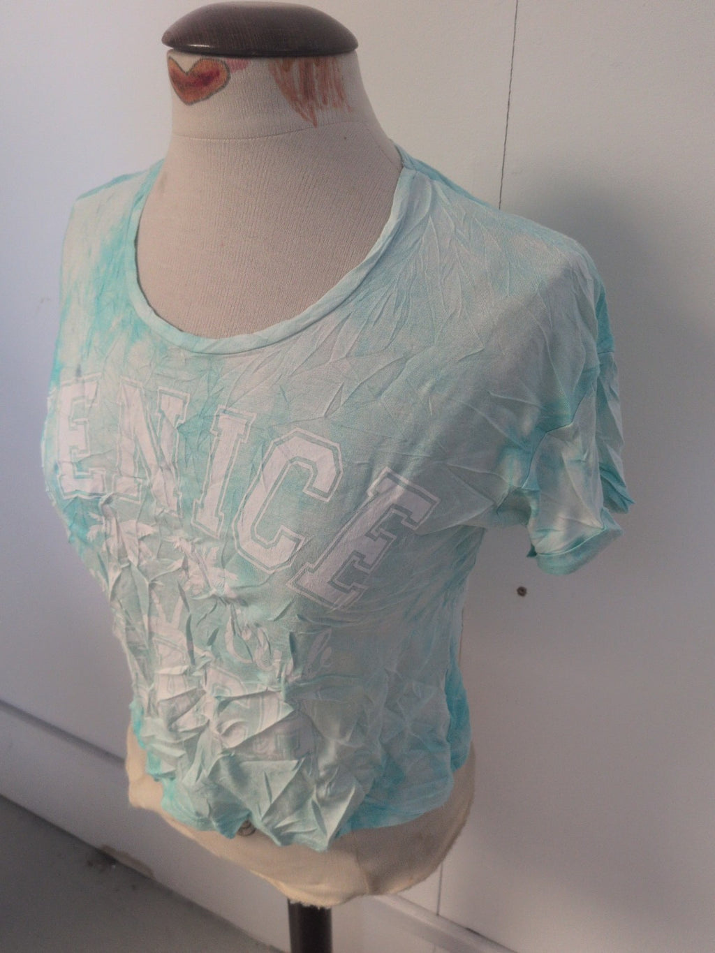 Girls New Look Age 14-15 Years Blue Venice Print T-shirt Short Sleeve