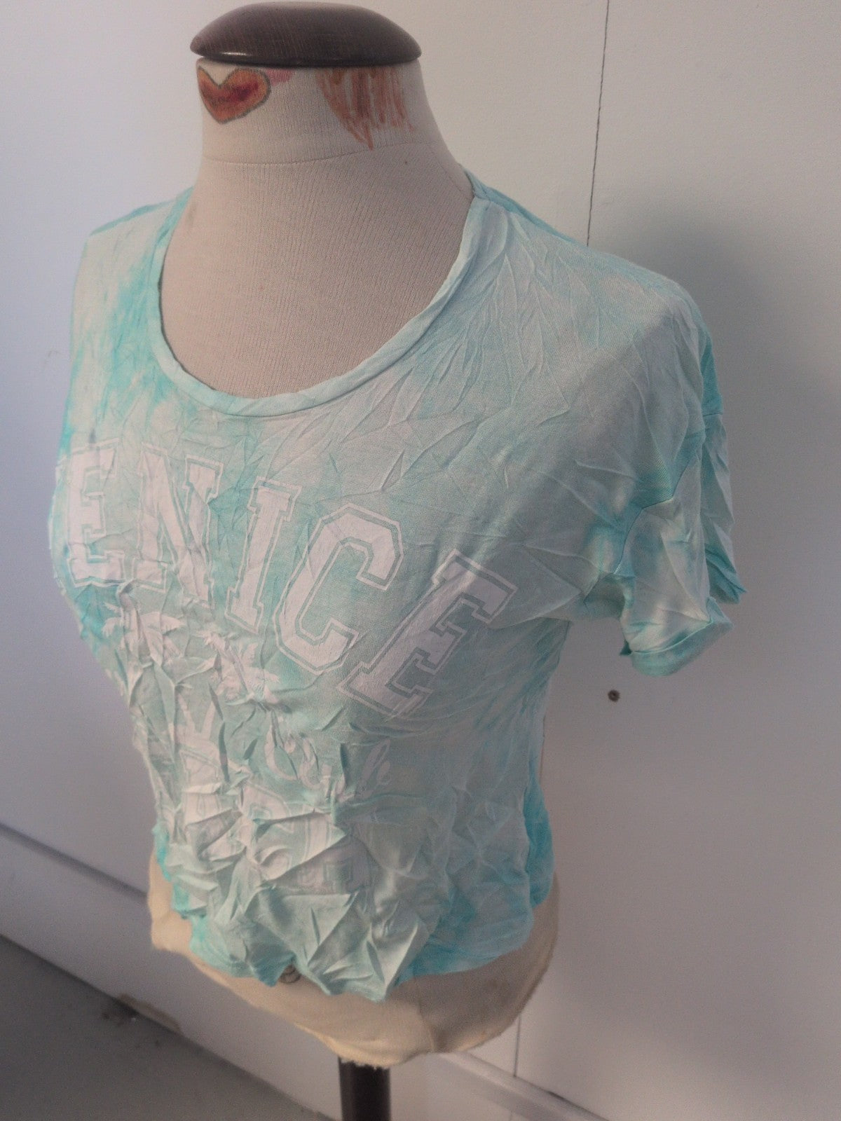 Girls New Look Age 14-15 Years Blue Venice Print T-shirt Short Sleeve
