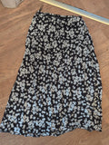 New Look 8 Black And White Elasticated Pencil Skirt Midi-Lomg