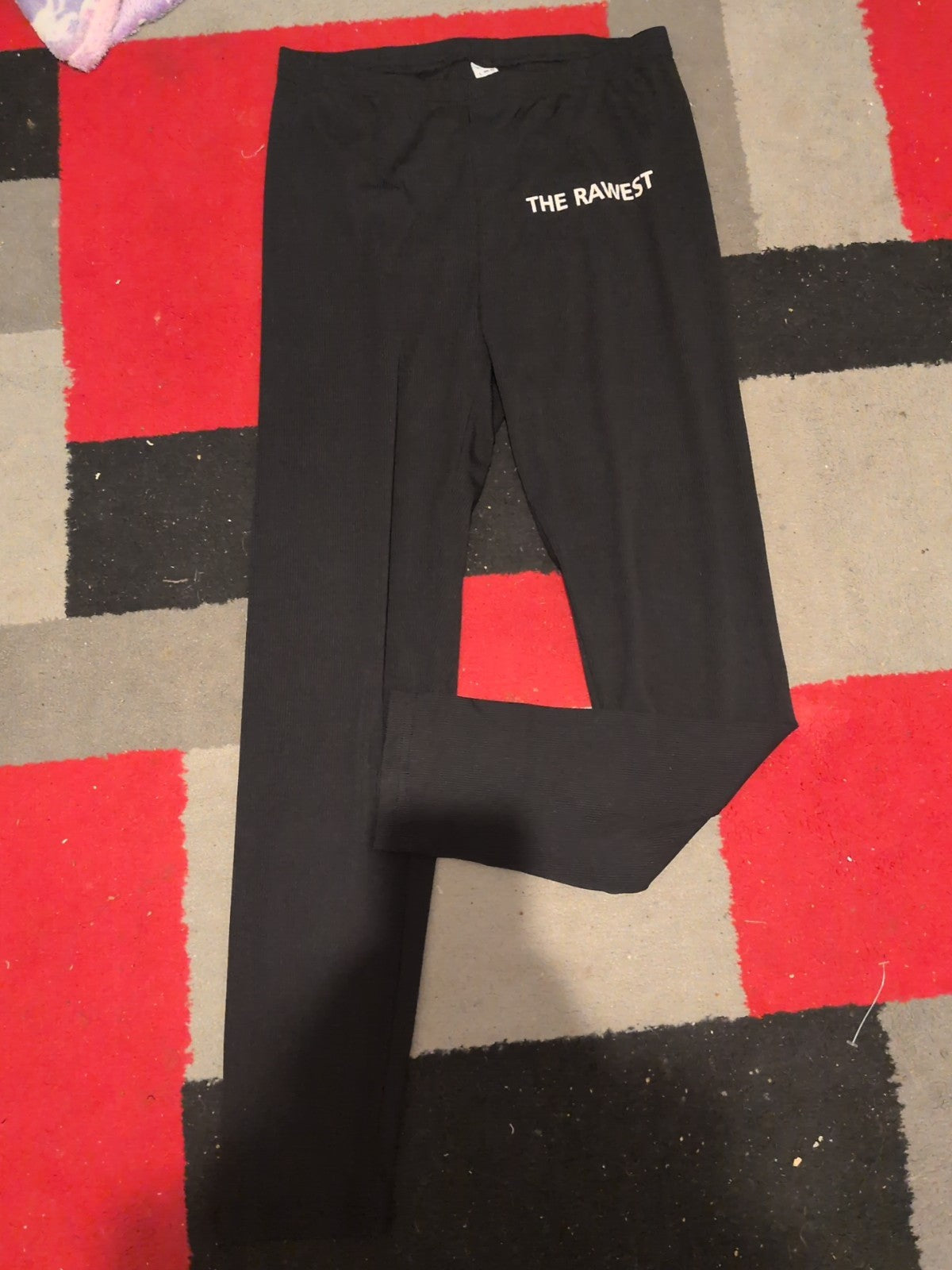 Yozy Large Black With White Print Rawest Leggings