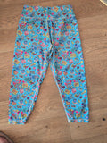Lucy Locket Loves Medium Blue Printed Leggings