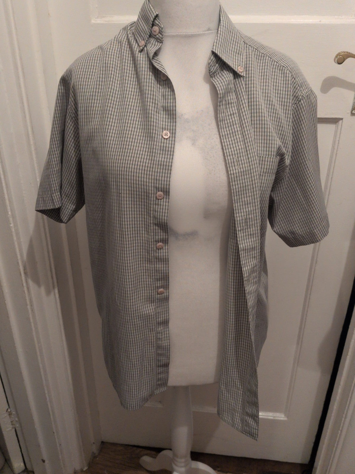 Thomas Nash Small Pale Green Check Short Sleeve Soft Touch Shirt