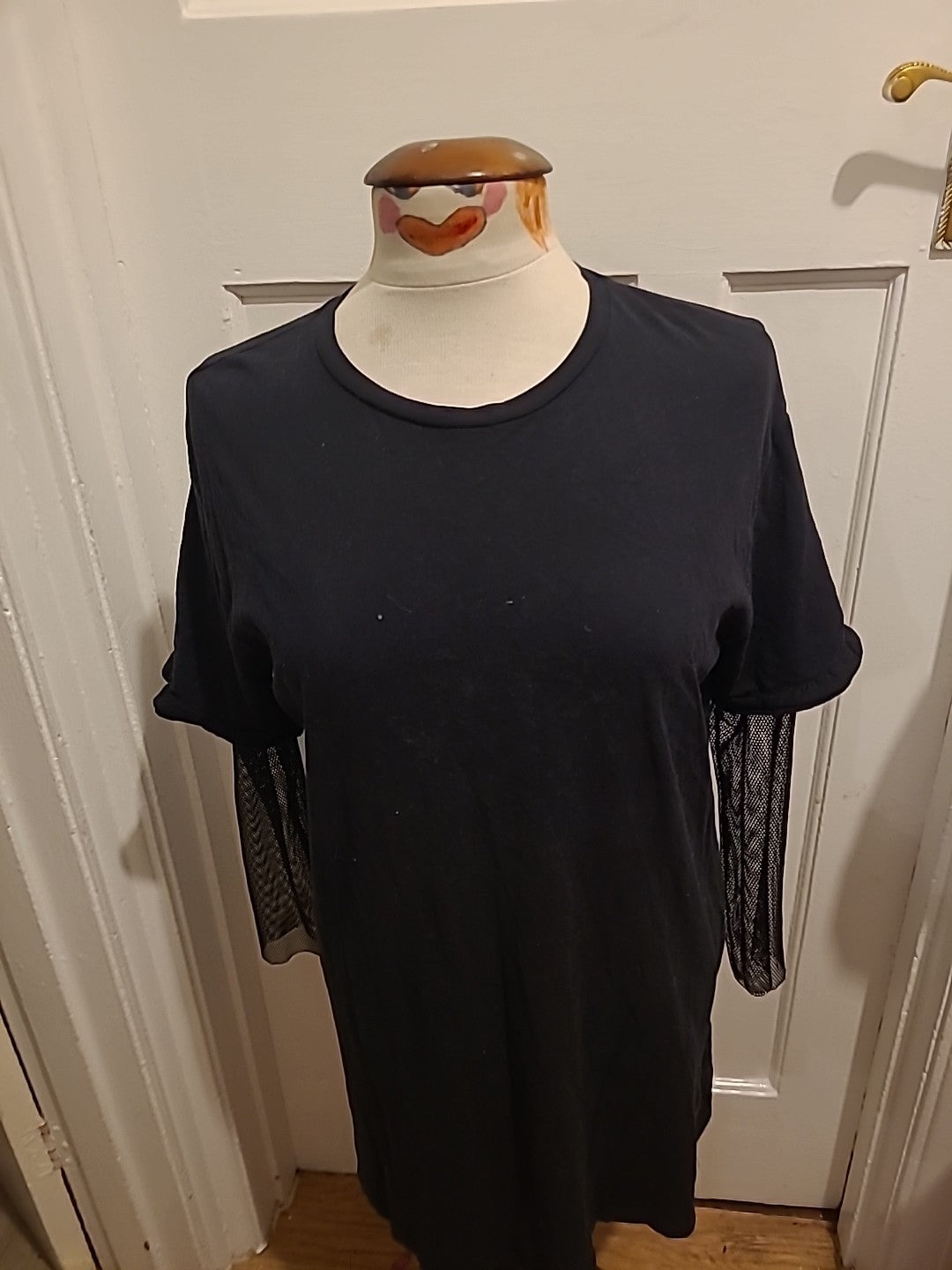 Ladies Black Long Sleeved Zara Top Size Med