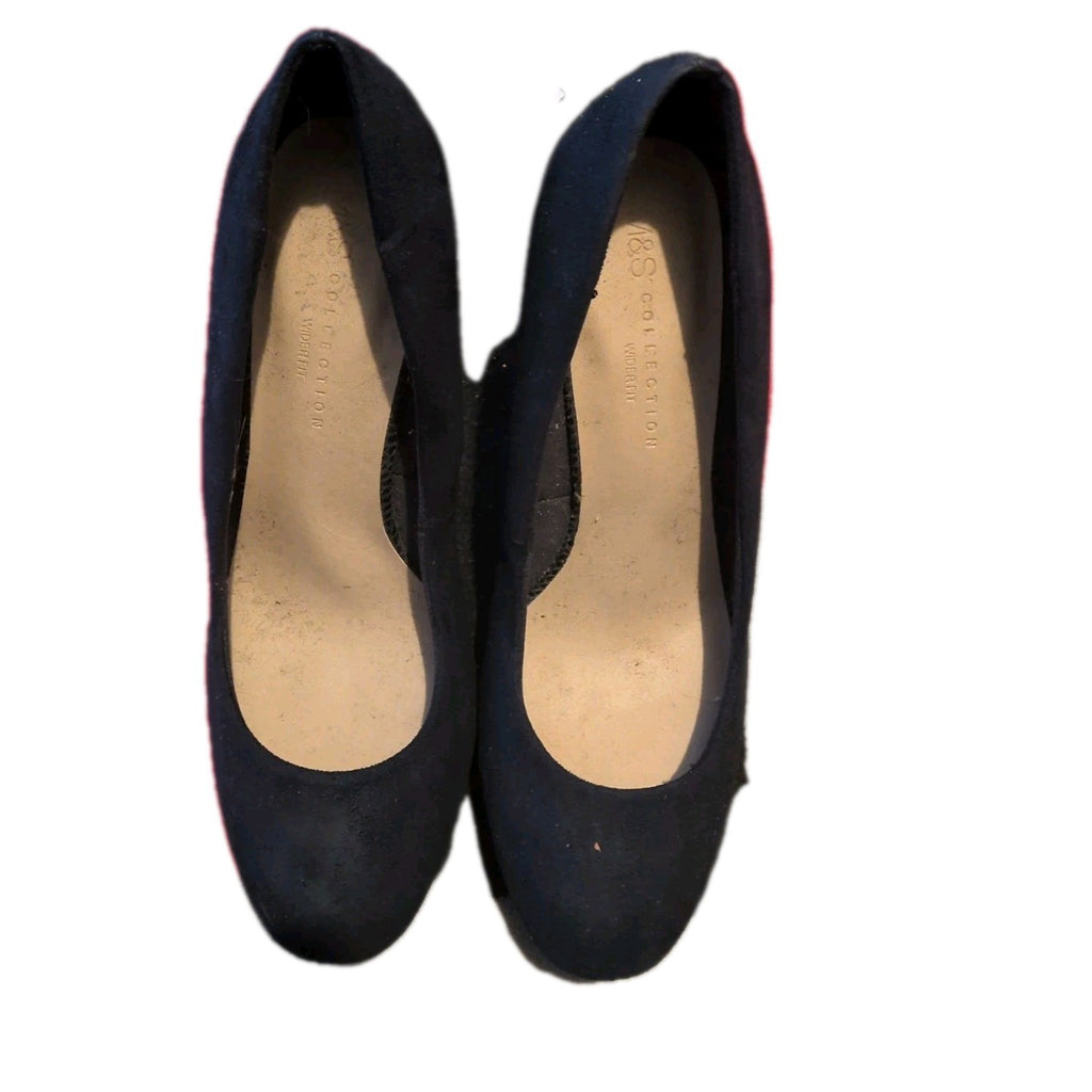 Marks And Spencer Size 6 Wider Fit Navy Heels