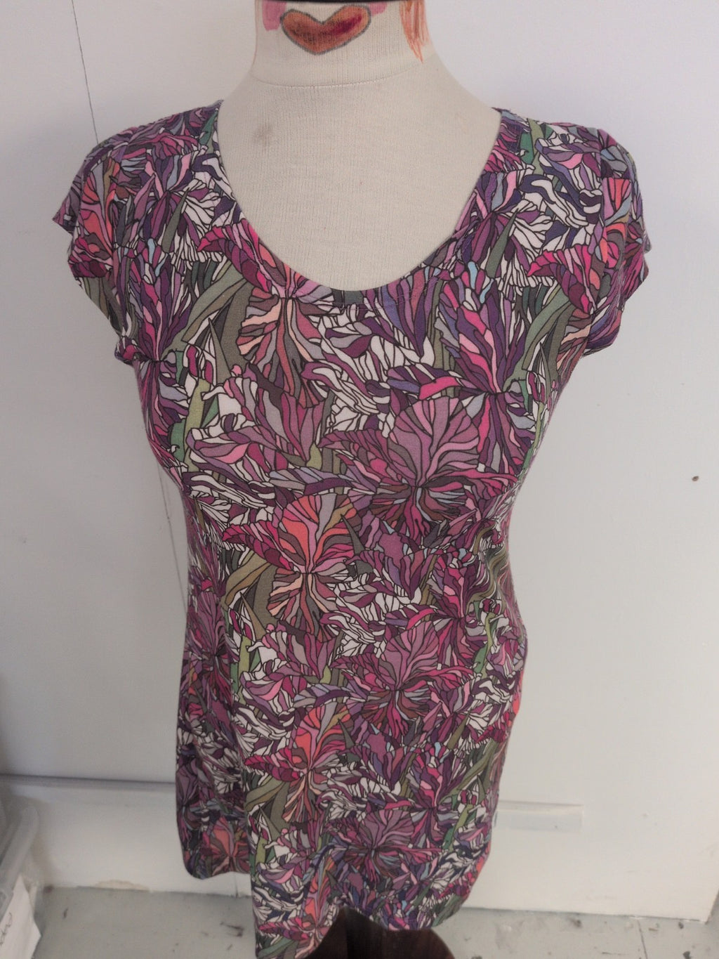 Medium Multi Coloured Cap Sleeve T-shirt