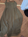 Medium Sage Green Halterneck Long Length Lined Dress Sleeveless