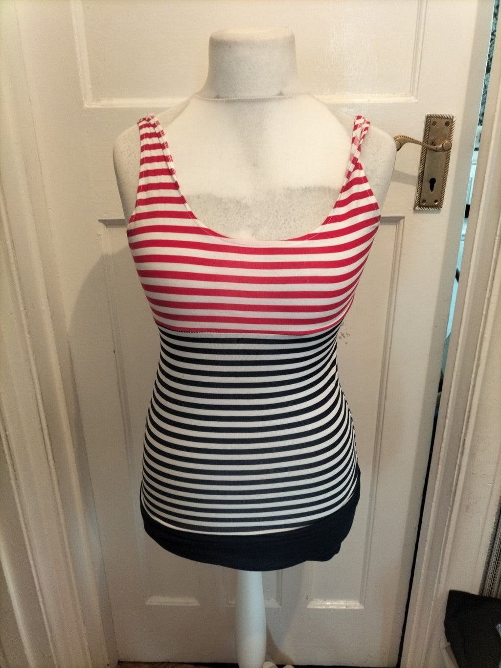 Ladies Beauty Angel Size S/M Striped Open Back Sleeveless Top