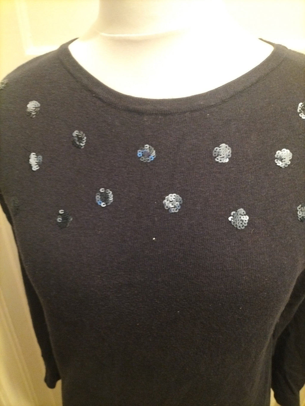 Ladies Crew Clothing Size 10 Navy Sequin Jumper Dress