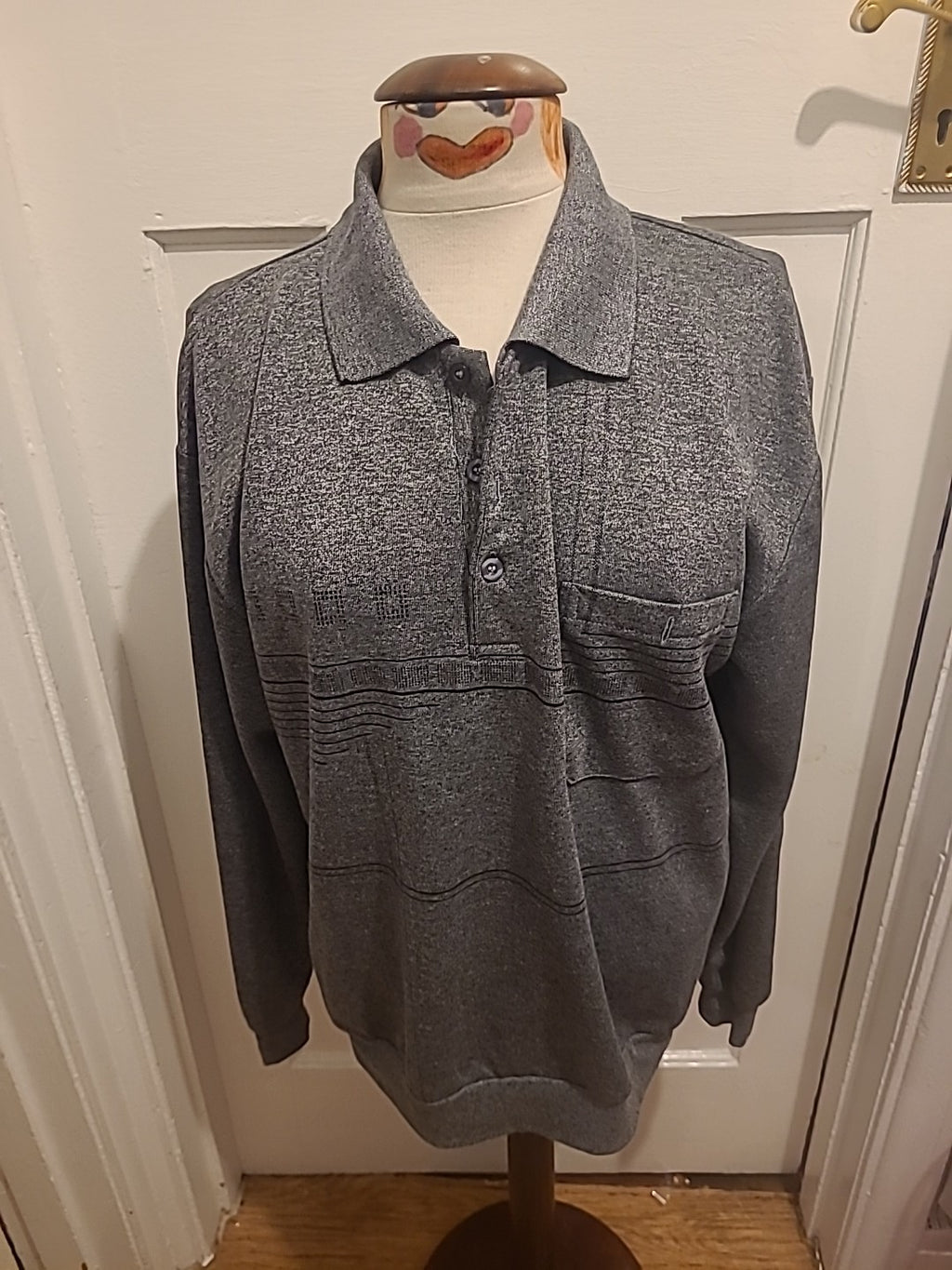 Mens Really Point Size Large Grey Long Sleeved Pullover Jumper
