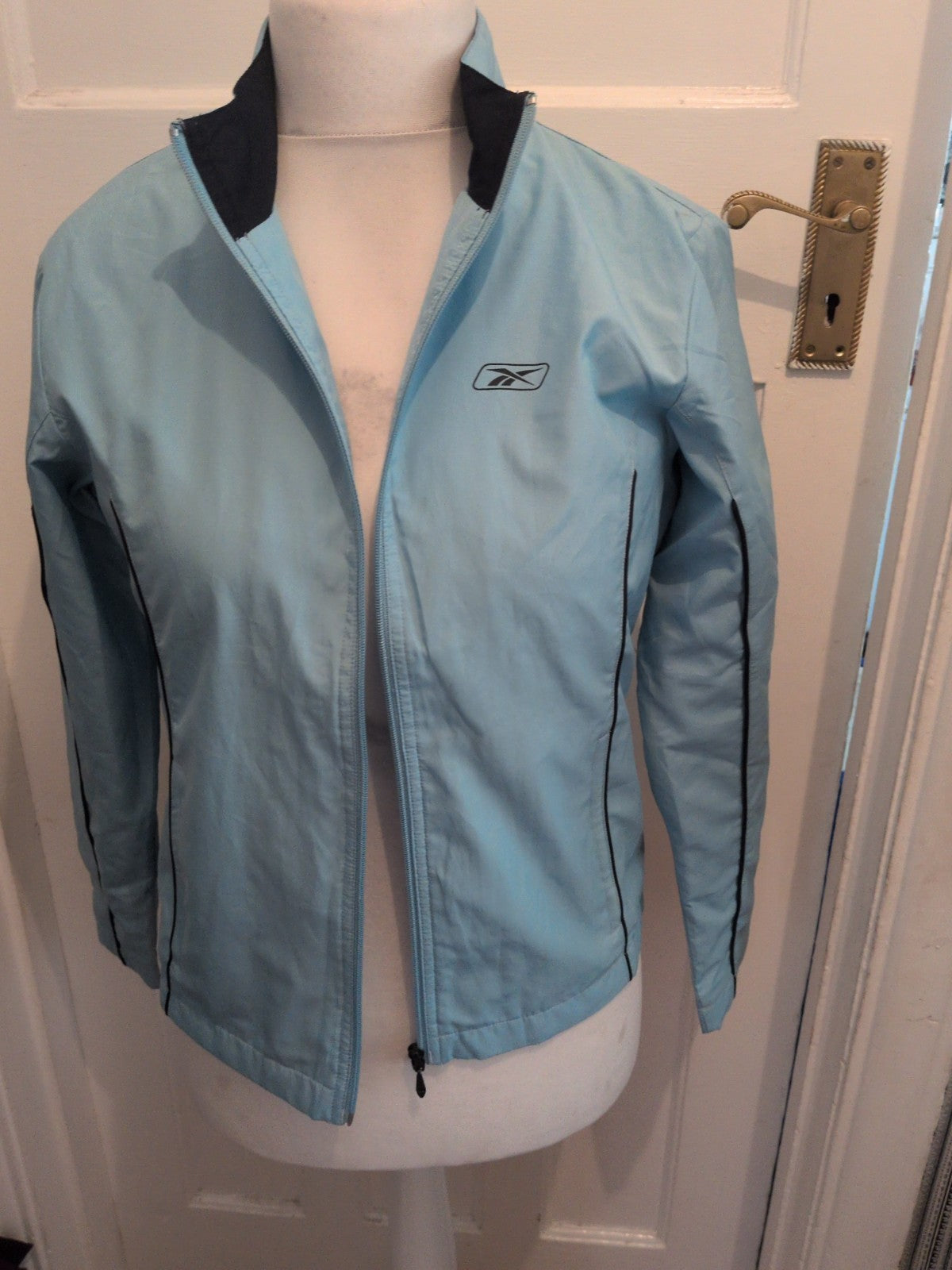 Ladies Reebok 10 Pale Blue Mesh Line Track Jacket Full Zip