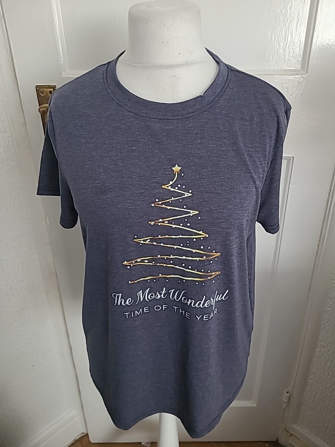 Ladies Size Large Christmas Short Sleeve T-shirt( The Most Wonderful Time Of The