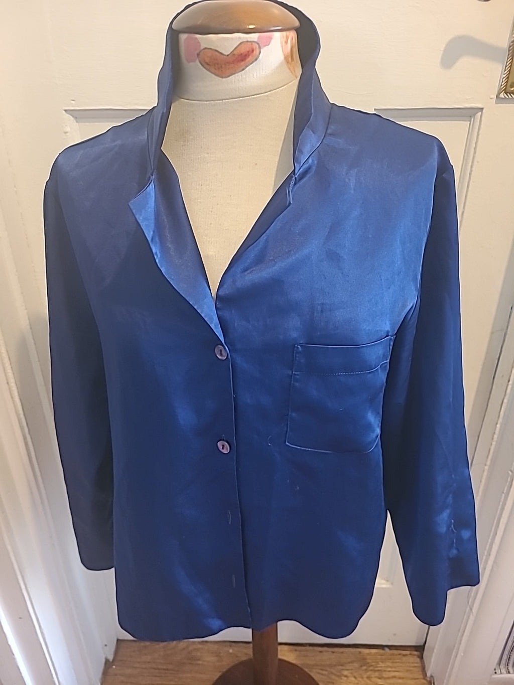 Ladies Dorothy Perkins Size Medium Navy*Silky* Pyjama Top