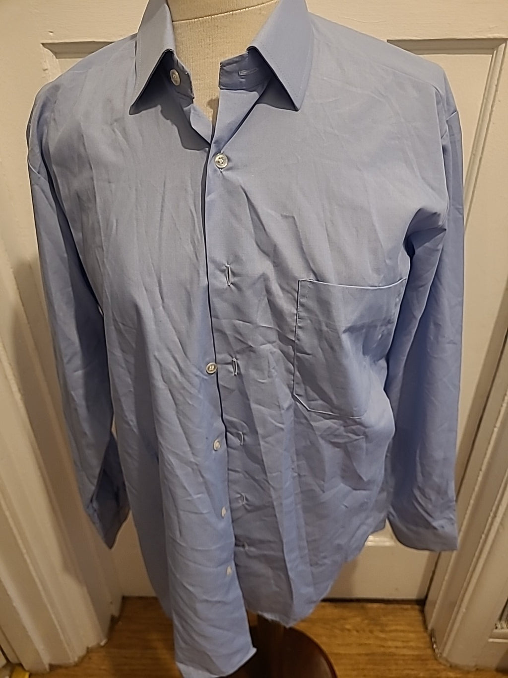 Mens Compton Size 15.5" Blue Long Sleeved Shirt
