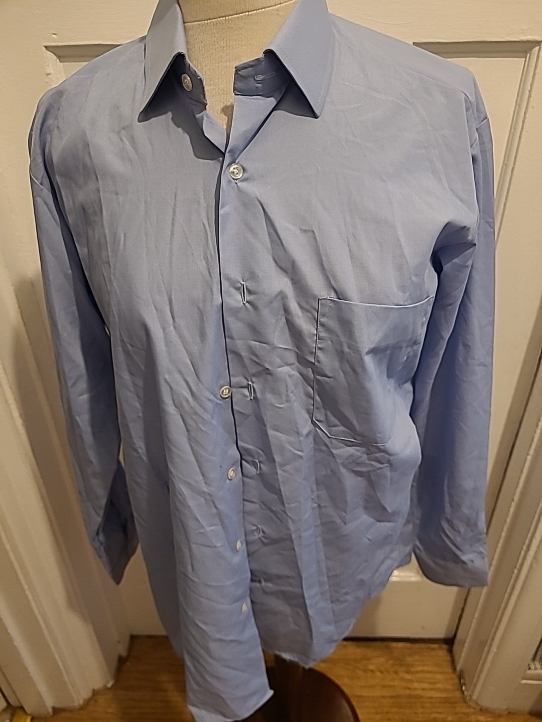 Mens Compton Size 15.5" Blue Long Sleeved Shirt