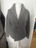 Mens J.Hampton Size Small Wool Rich Grey Cardigan