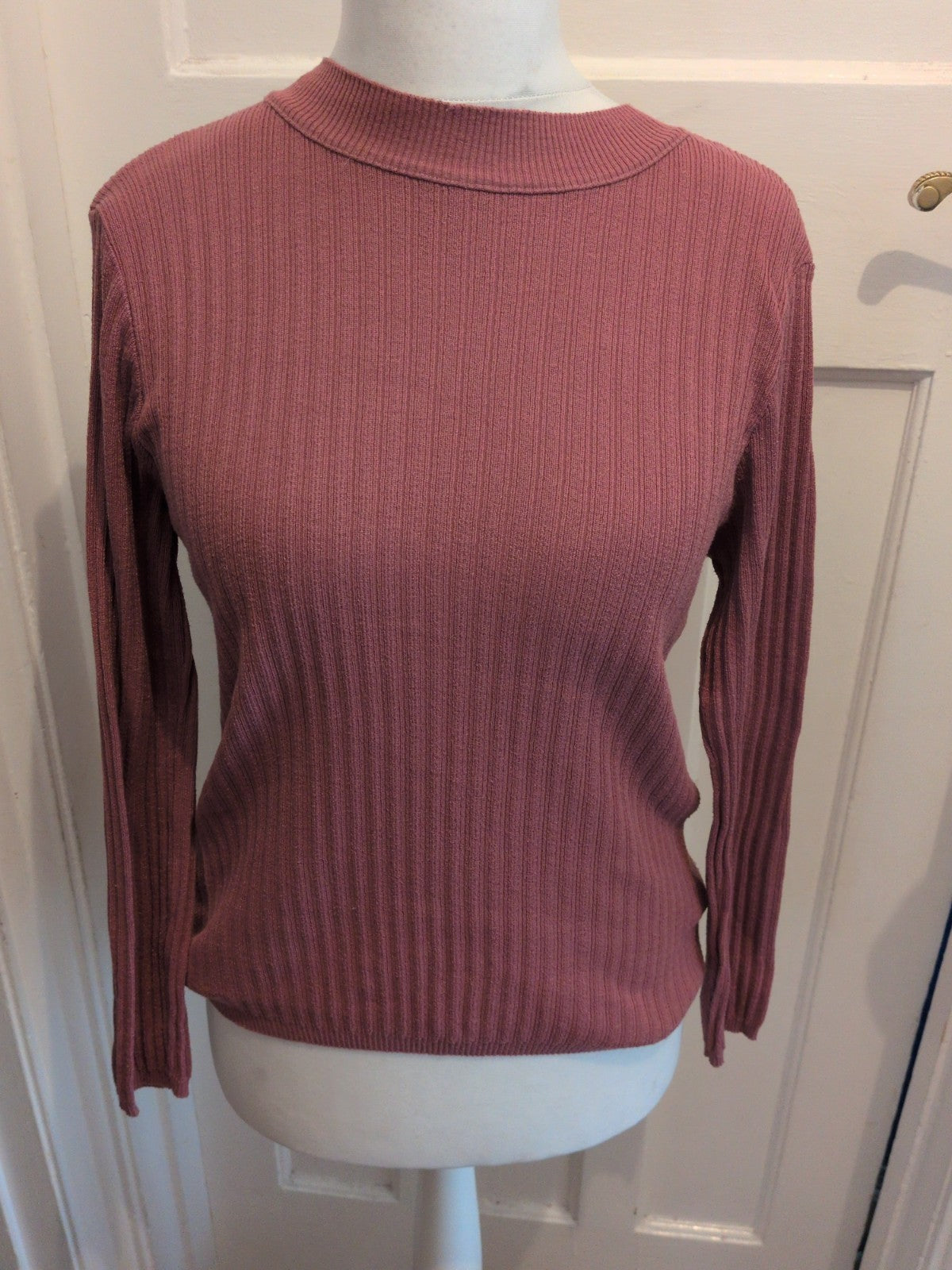 Primark 16 Deep Pink Ribbed Long Sleeved Jumper