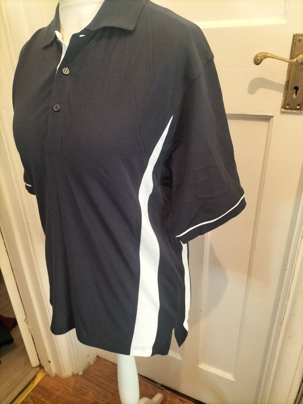 Mens Kustom Kit Size Small Mavy With White Trim Short Sleeved Polo