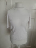 Mens Marks And Spencer Size L White Ribbed Short Sleeved Warm Top Bobbling