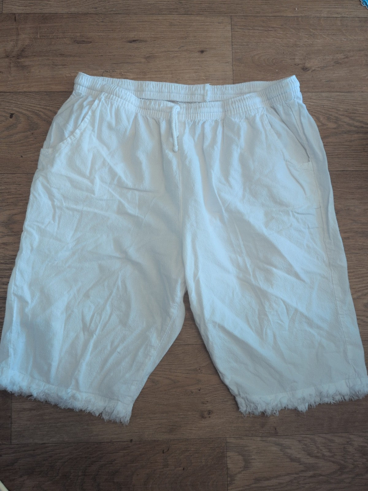XL White Elasticated Shorts