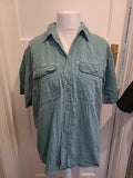Mens KFMC Size Medium Aqua Short Sleeved Shirt