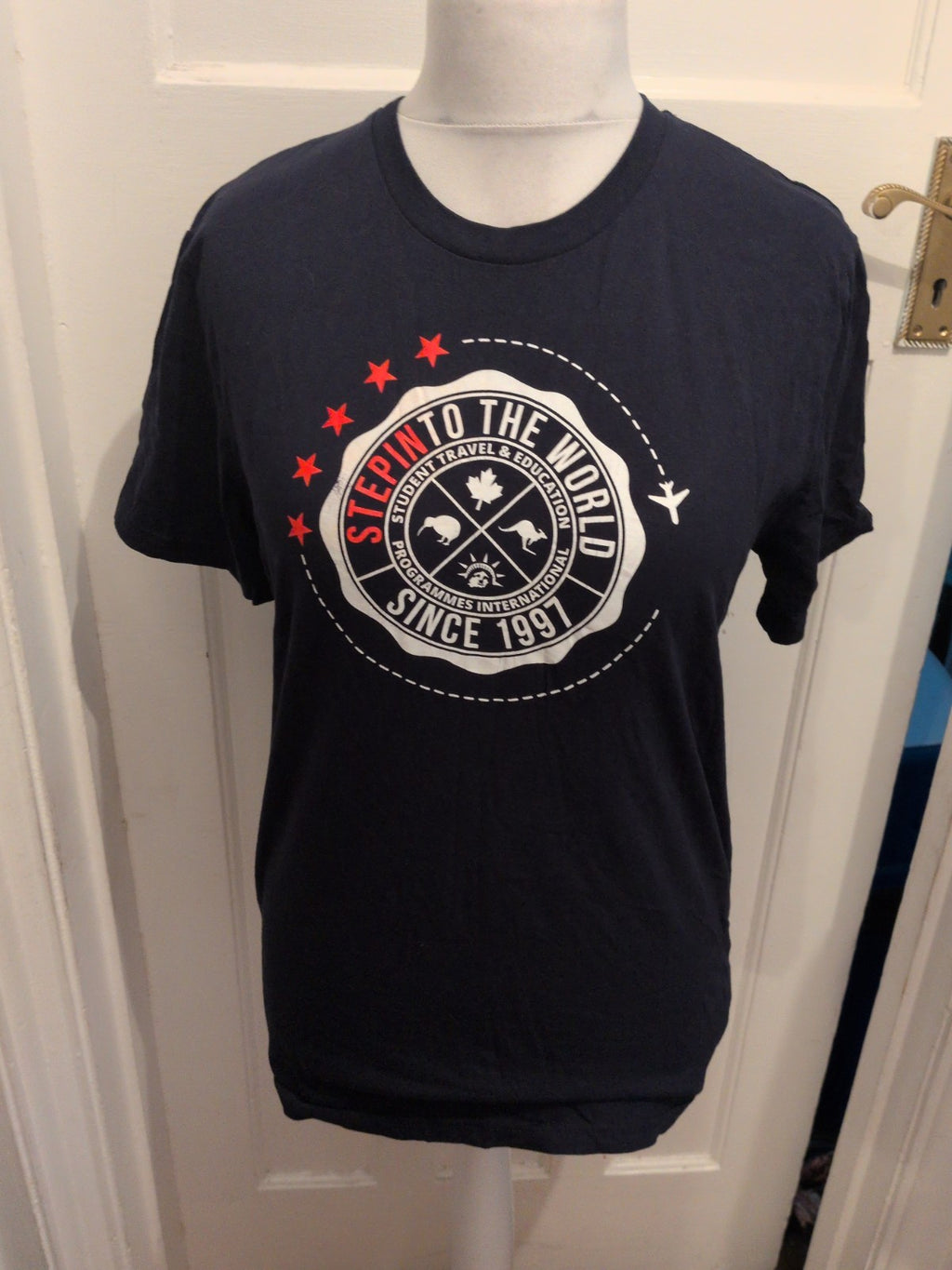 Medium Navy Printed Short Sleeve T-shirt