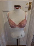 Ladies Bra 36B Peacocks Pink/white T Shirt Bra