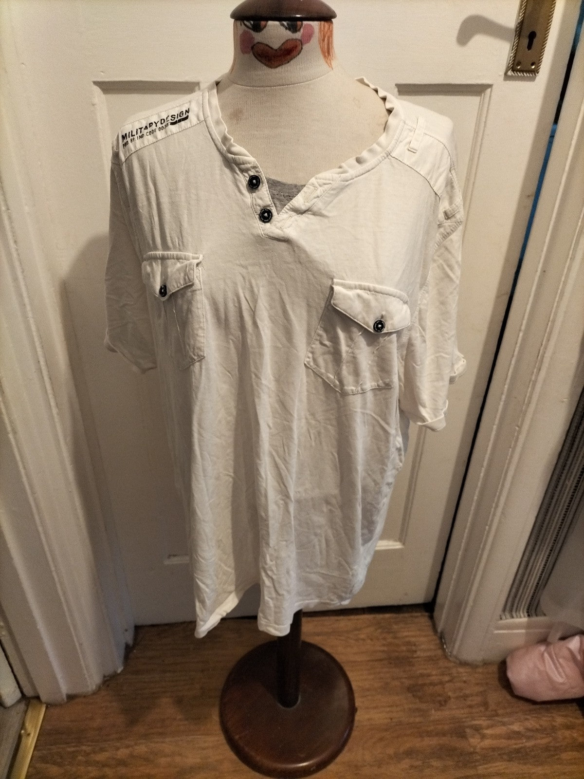 Mens George Size 2XL White Short Sleeved Pocket Shirt