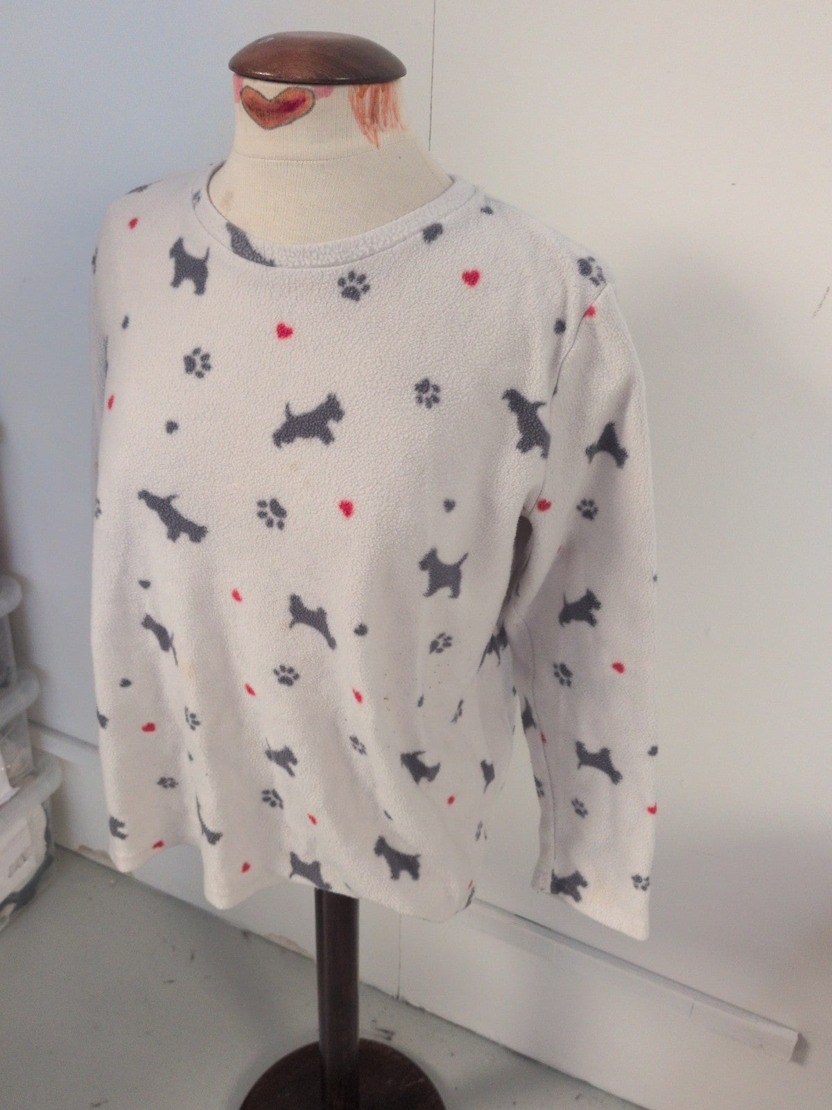 Beloved XL Dog Pattern Long Sleeve Pyjama Top(Small Mark On Front)