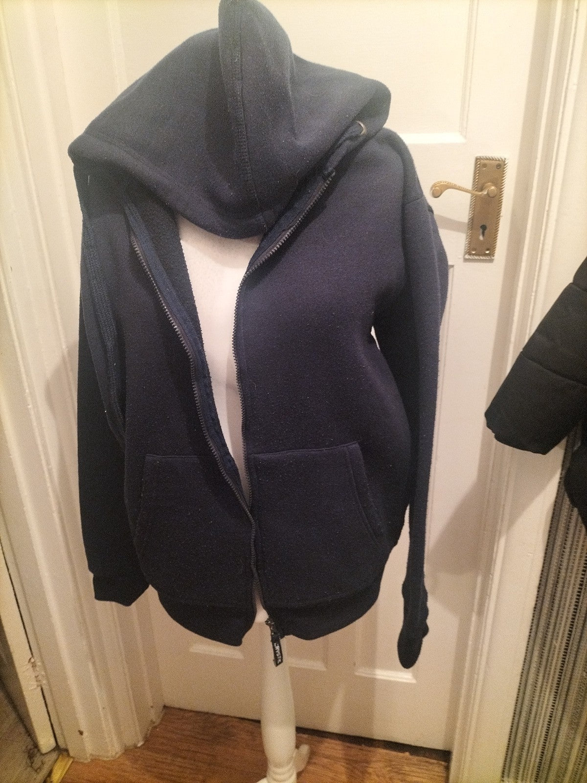 Mens Crystal Size Large Navy Full Zip Hoodie