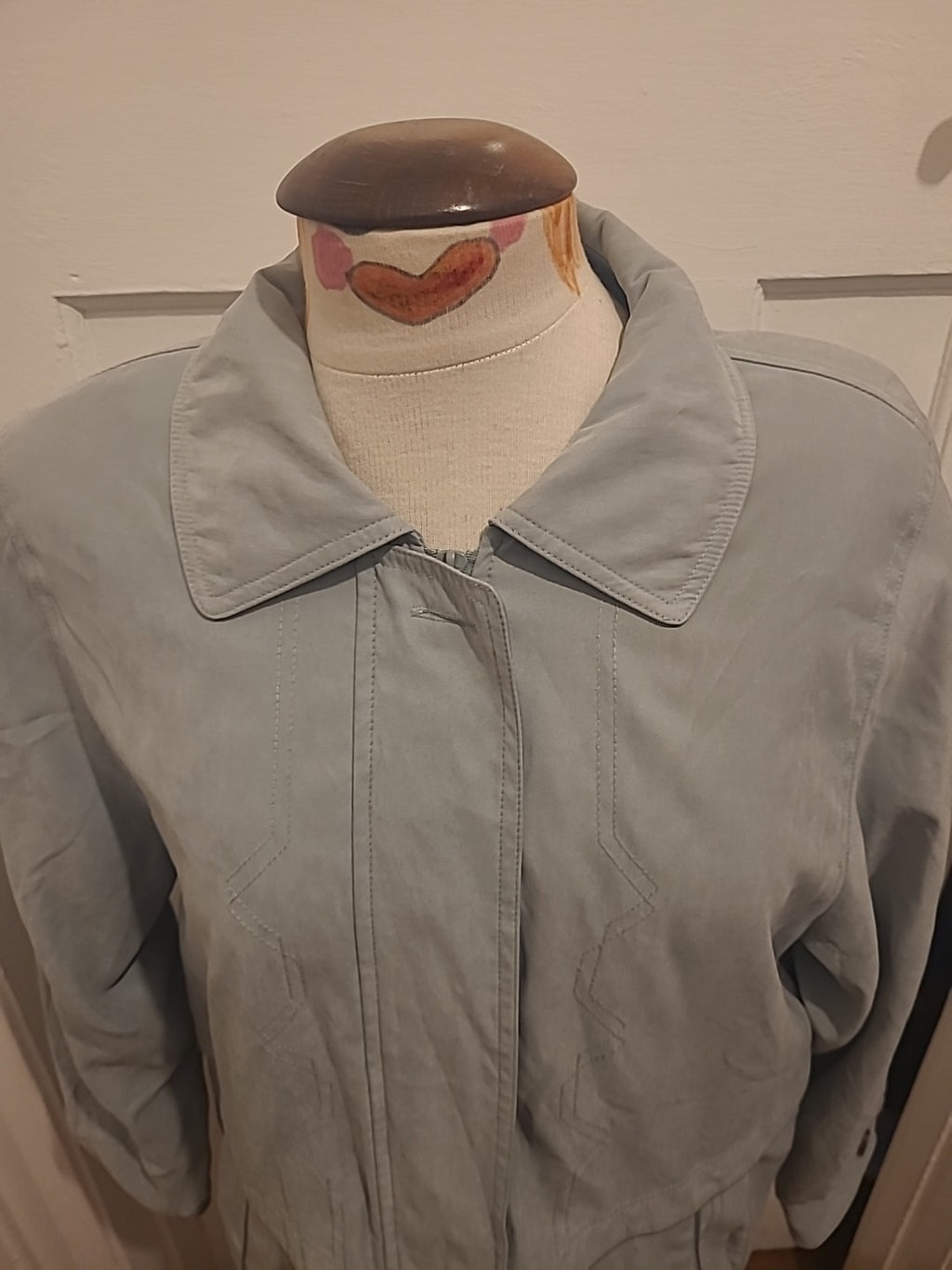Ladies Berkertex Size 10-12 Light Green Lined Long Sleeved Jacket Zip Through