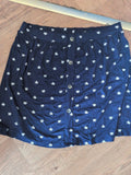 Tu Woman 20 Navy Blue With White Flowers Elasticated Skirt