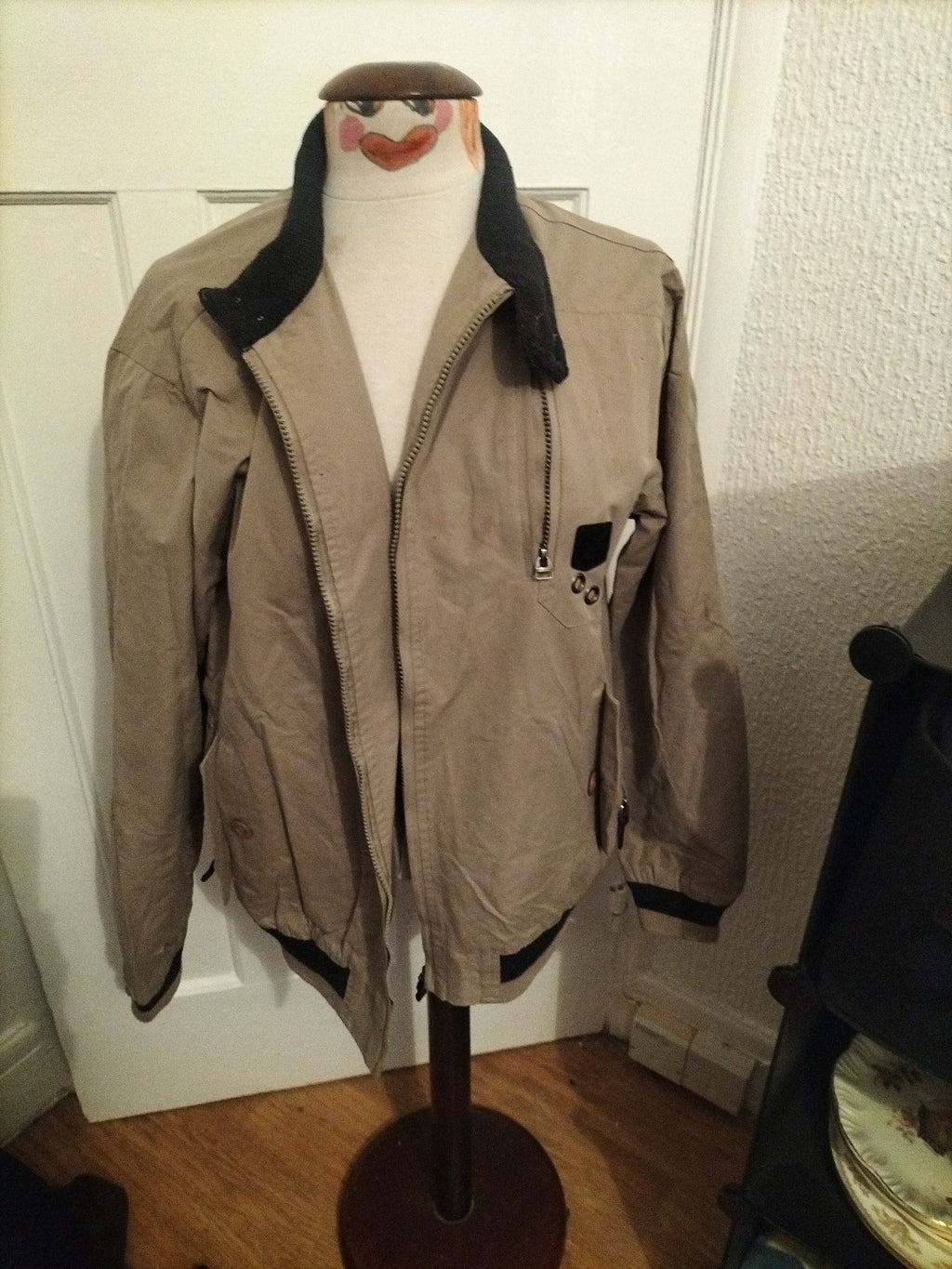 Mens Soulstar Size Large Beige Zip Through Jacket