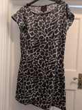 Boohoo 12 Black And White Sequin Short Sleeve Dress