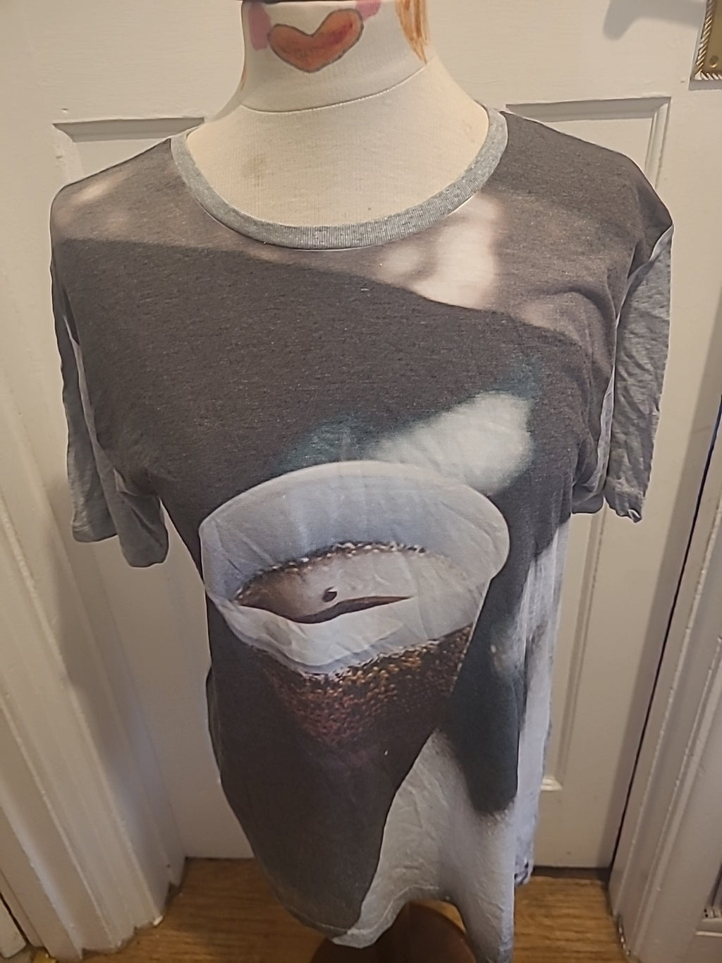 Mens Flatspot Size Large Grey Image Printed Short Sleeved Tshirt
