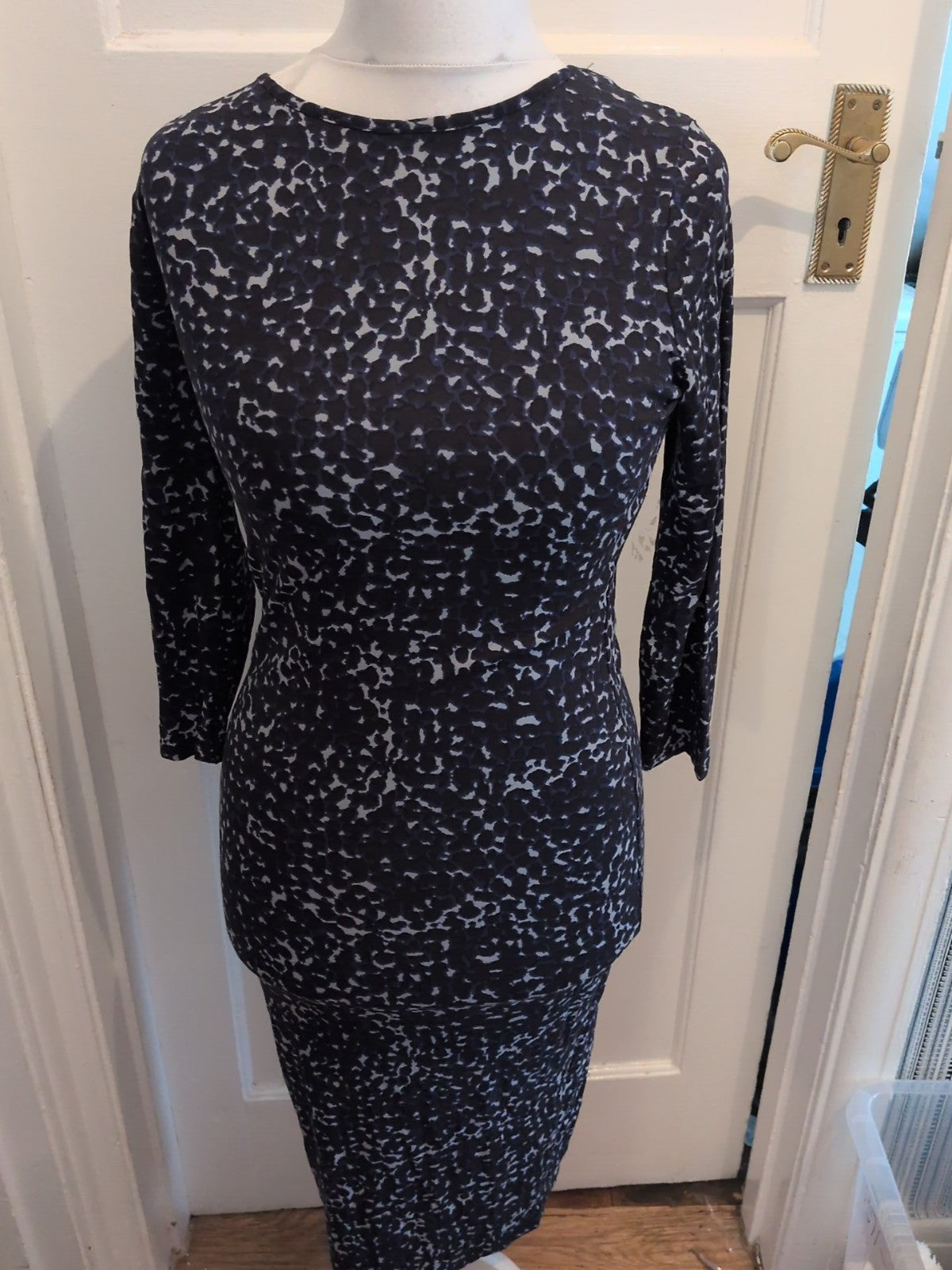 Next 12 Black/Navy/Grey 3/4 Sleeve Pencil Dress