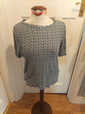Ladies Marks And Spencer Size 14 Navy And White Diamond Pattern Short Sleeved...