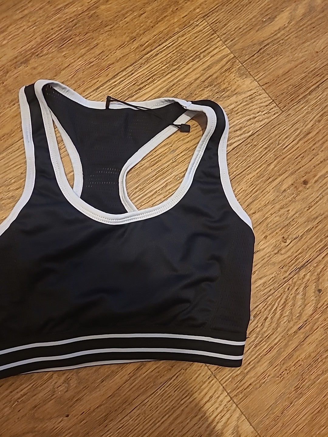 Ladies Primark Size 8 black gym boob tube racer back top