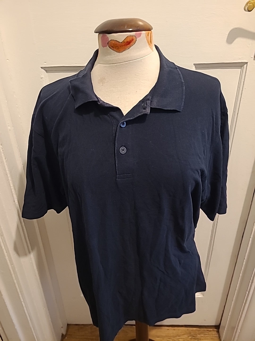 Mwns Blue Harbour Size Large Dark Navy Short Sleeved Polo