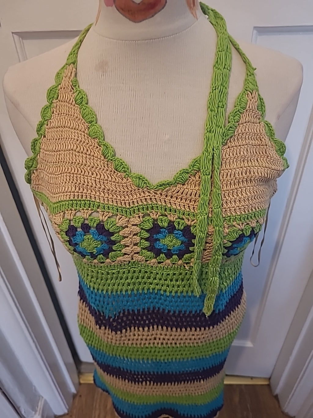 Ladies Stradivarius Size Small Knitted Style Sleeveless Halterneck Dress