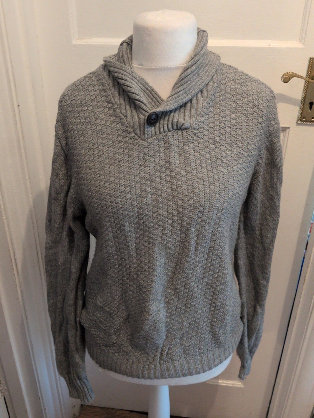 Mens Peacocks Medium Grey High Neck Pullover Jumper
