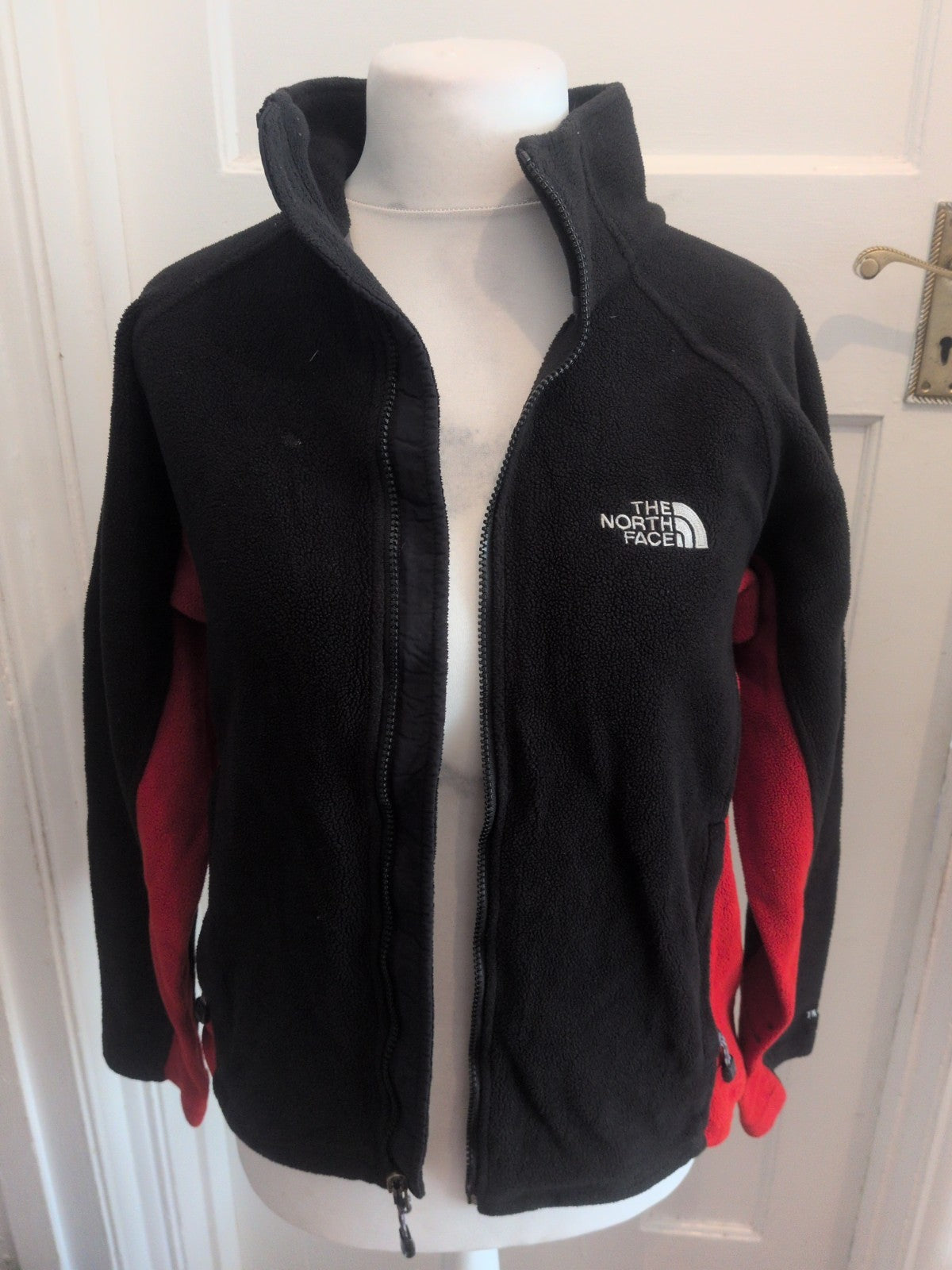 North Face Small Red And Black Full Zip Jumper